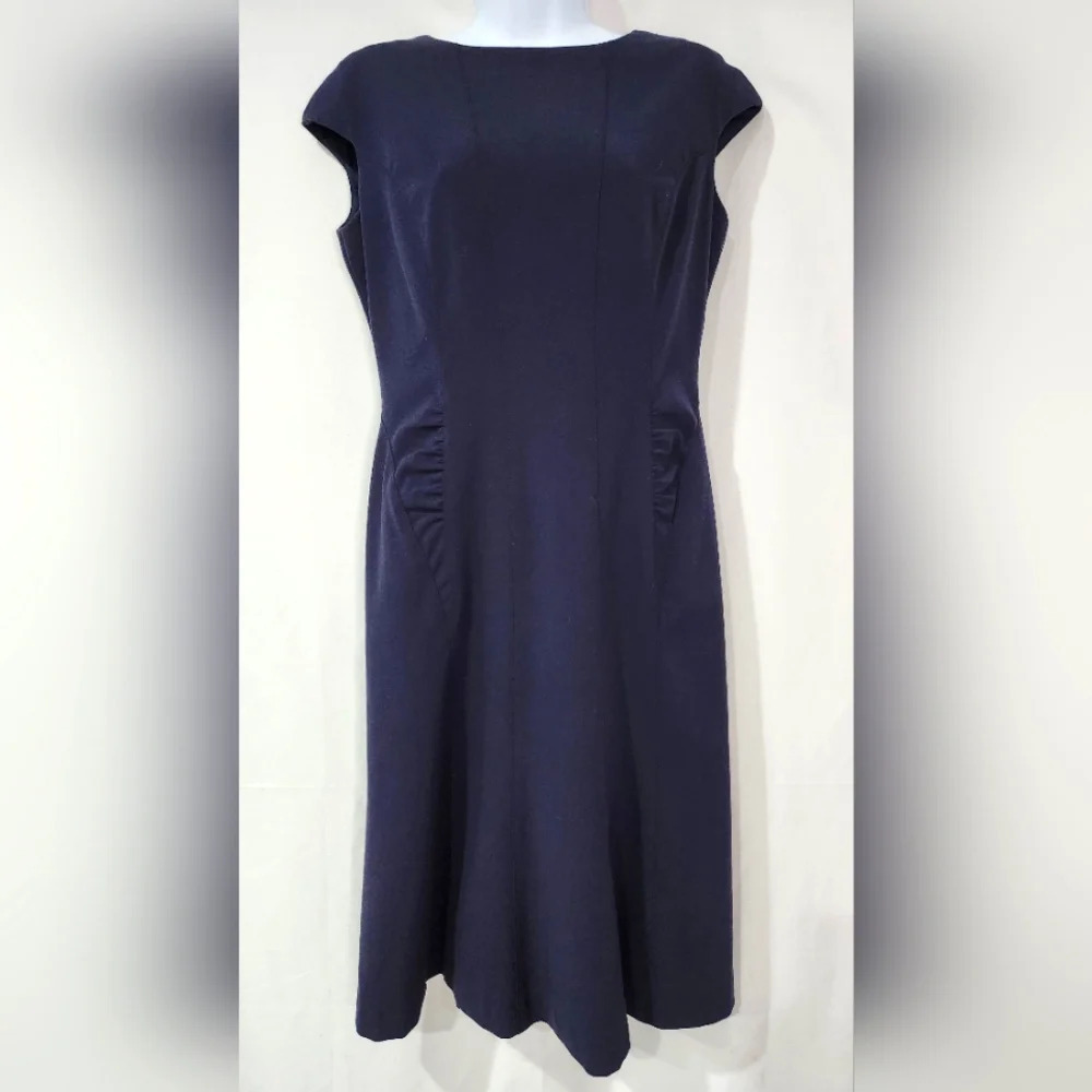 Anne Klein Navy Sleeveless Dress Womens‎ 2P Career Office Party Event Modern